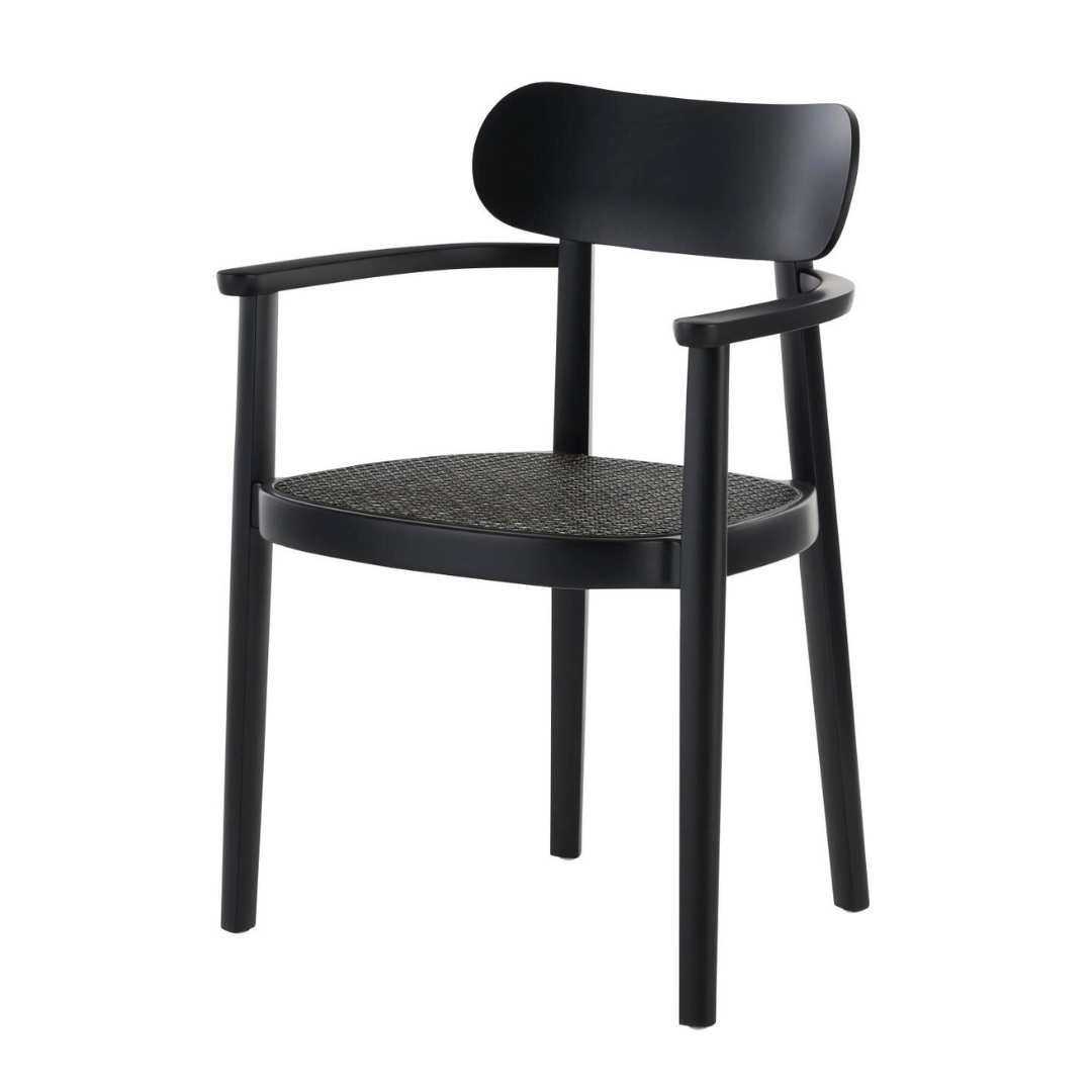 Thonet 118 FV Armlehnen Stuhl schwarz gebeizt Dark melange