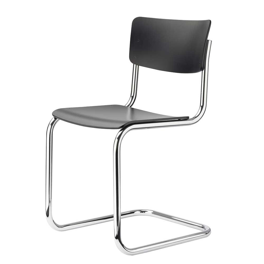 thonet-s43-freischwinger-schwarz-gebeizt-gestell-chrom thonet-s43-freischwinger-schwarz-gebeizt-gestell-chrom