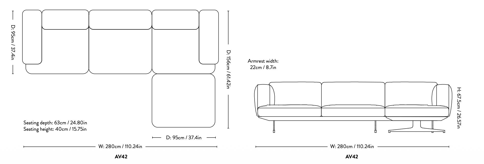&tradition Inland AV42 Ecksofa