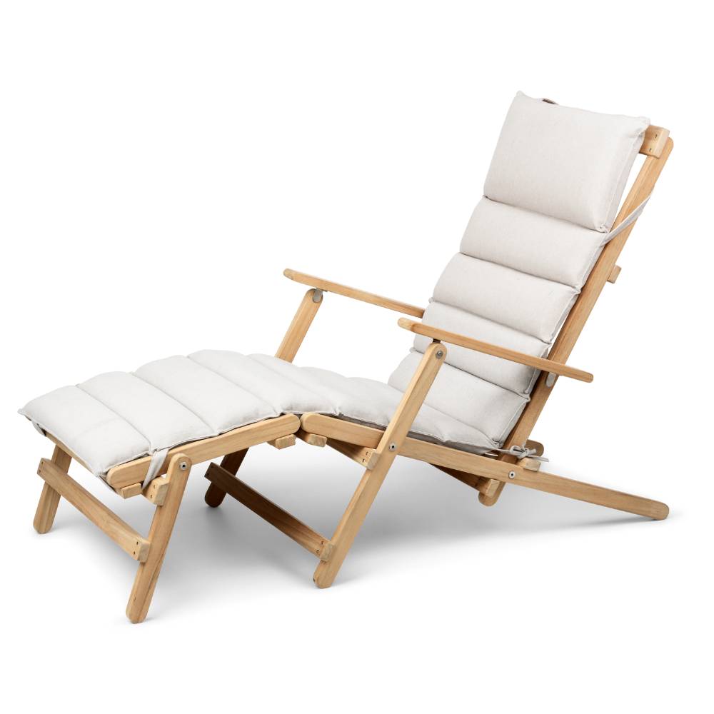 Carl Hansen & Søn BM5565 Outdoor Liegestuhl mit Fussteil und Polster