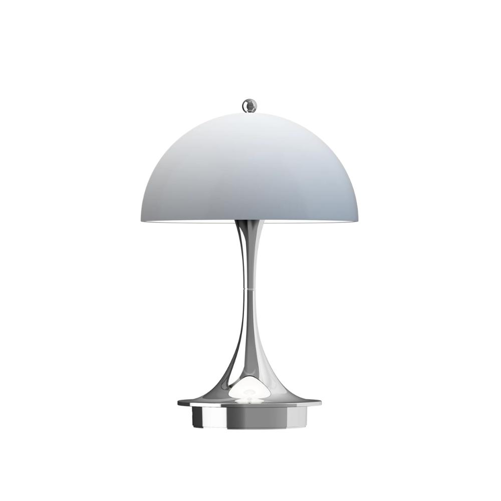 Louis Poulsen Verner Panton Panthella 160 Portable V3 Akkuleuchte Chrome Opal Blue Grey Louis Poulsen Verner Panton Panthella 160 Portable V3 Akkuleuchte Chrome Opal Blue Grey