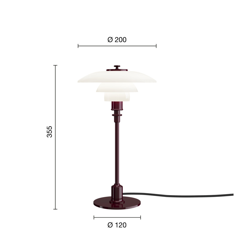 Louis Poulsen PH 2/1 glossy burgundy