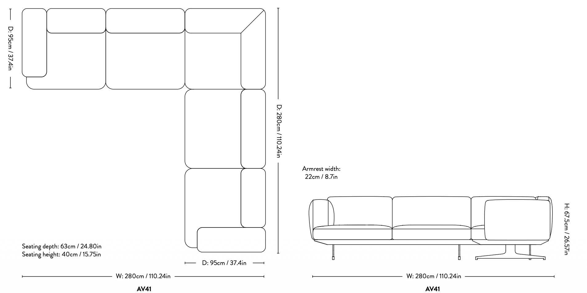 &tradition Inland AV41 Ecksofa