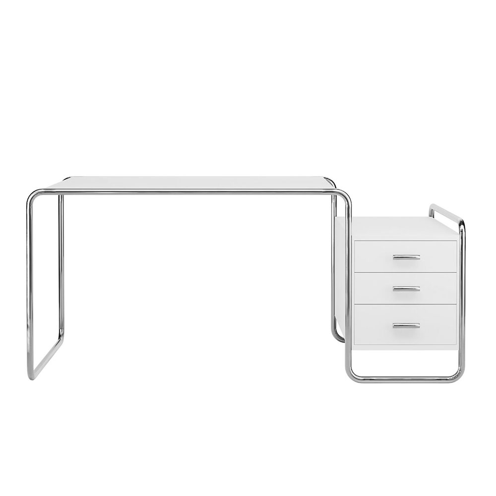 Thonet S 285/1 Marcel Breuer Schreibtisch Offenporig Lackiert Weiss  Thonet S 285/1 Marcel Breuer Schreibtisch Offenporig Lackiert Weiss