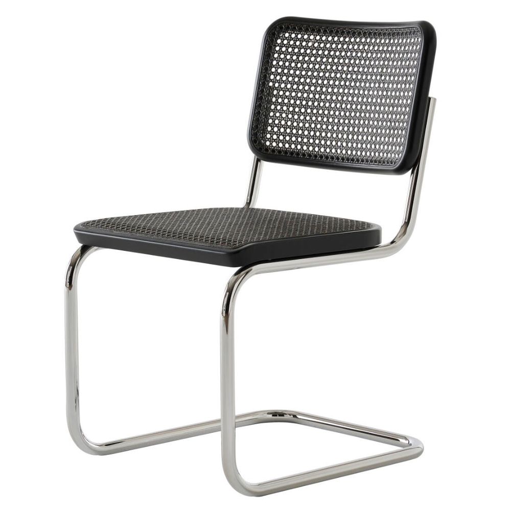 Thonet Freischwinger S32 Dark Melange Buche schwarz gebeizt