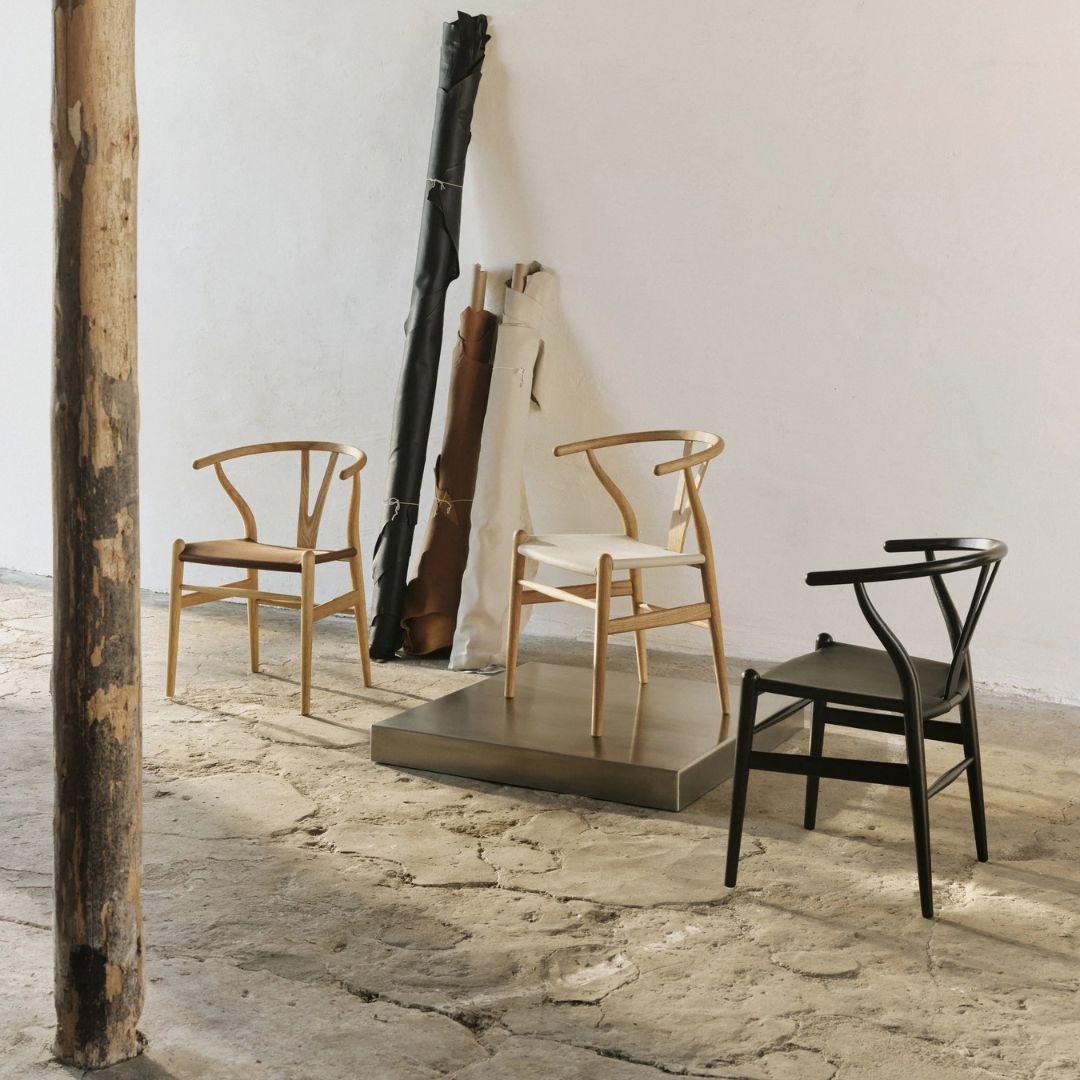 Carl Hansen CH24P Wishbone Chair reimagined Eiche geölt, Leder Loke 7060