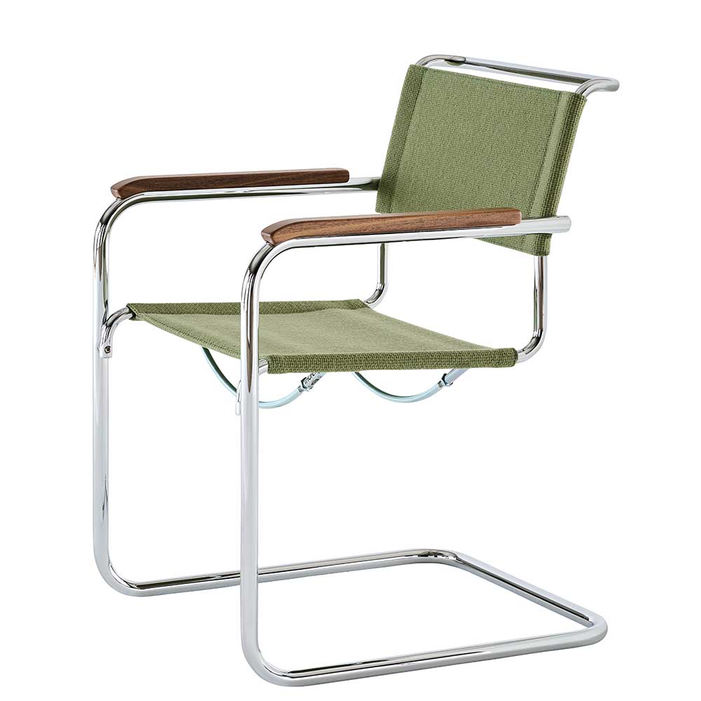 Thonet S34 V Soft Gabriel Stoff Nobel 68303 Resedagrün